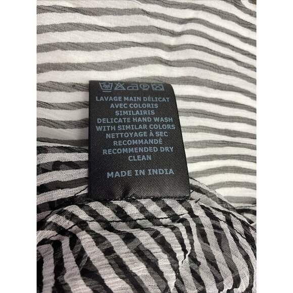 Isabel Marant Etoile Black Striped sheer 3/4 sleeve silk top Blouse sz 42 us MED - Picture 13 of 14